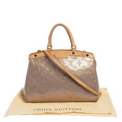 Pre Owned Louis Vuitton Beige Poudre Monogram Vernis Brea MM Bag
