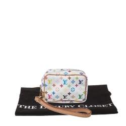 Pre Owned Louis Vuitton White Monogram Multicolore Canvas Wapity Pouch
