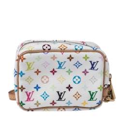 Pre Owned Louis Vuitton White Monogram Multicolore Canvas Wapity Pouch