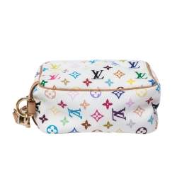 Pre Owned Louis Vuitton White Monogram Multicolore Canvas Wapity Pouch