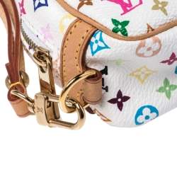 Pre Owned Louis Vuitton White Monogram Multicolore Canvas Wapity Pouch