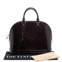 Pre Owned حقيبة لوي فيتون "ألما إم إم" جلد لامع مونوغرامي عنابي