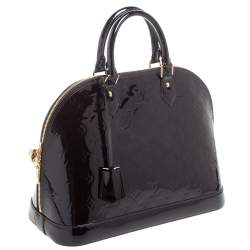 Pre Owned حقيبة لوي فيتون "ألما إم إم" جلد لامع مونوغرامي عنابي