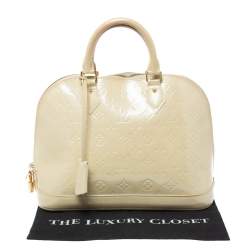 Pre Owned Louis Vuitton Vert Impression Monogram Vernis Leather Alma PM Bag