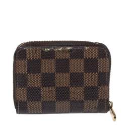 Pre Owned Louis Vuitton Damier Ebene Canvas Zippy Coin Purse