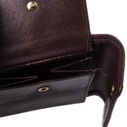 Pre Owned محفظة لوي فيتون كانفاس ميني لين حمراء مضغوطة