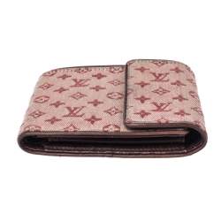 Pre Owned محفظة لوي فيتون كانفاس ميني لين حمراء مضغوطة