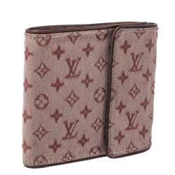 Pre Owned محفظة لوي فيتون كانفاس ميني لين حمراء مضغوطة