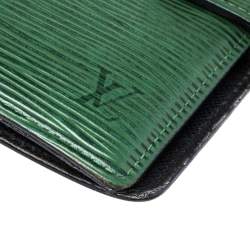 Pre Owned Louis Vuitton Borneo Green Epi Leather Small Ring Agenda Cover