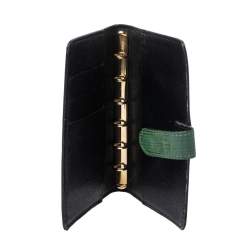 Pre Owned Louis Vuitton Borneo Green Epi Leather Small Ring Agenda Cover