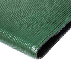 Pre Owned Louis Vuitton Borneo Green Epi Leather Small Ring Agenda Cover