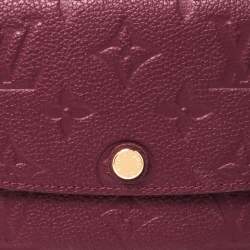 مملوكة مسبقًا محفظة لوي فيتون "ايميلي" جلد مطبوع مونوغرامي عنابي