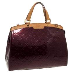 Pre Owned Louis Vuitton Amarante Monogram Vernis Brea GM Bag