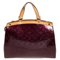 Pre Owned Louis Vuitton Amarante Monogram Vernis Brea GM Bag