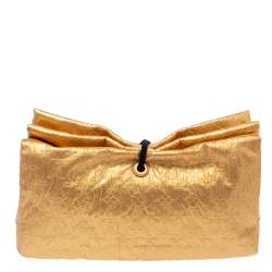 مملوكة مسبقًا Louis Vuitton Gold Monogram Coated Fabric Limited Edition Limelight African Queen Clutch 