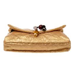 مملوكة مسبقًا Louis Vuitton Gold Monogram Coated Fabric Limited Edition Limelight African Queen Clutch 