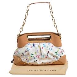 مملوكة مسبقًا Louis Vuitton White Multicolore Monogram Canvas Judy GM Bag