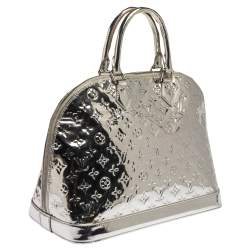Pre Owned Louis Vuitton Silver Monogram Miroir Limited Edition Alma MM Bag