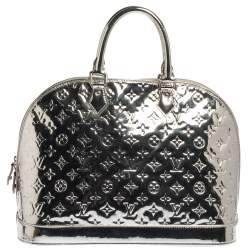Pre Owned Louis Vuitton Silver Monogram Miroir Limited Edition Alma MM Bag