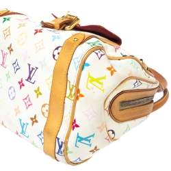 مملوكة مسبقًا حقيبة لوي فيتون بريسيلا كانفاس مونوغرامي متعددة الألوان بيضاء