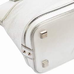 Pre Owned Louis Vuitton Metallic Silver Suhali Leather Lockit PM Bag