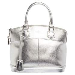 Pre Owned Louis Vuitton Metallic Silver Suhali Leather Lockit PM Bag