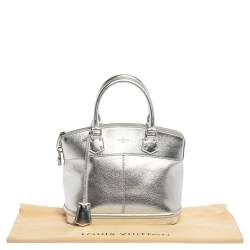 Pre Owned Louis Vuitton Metallic Silver Suhali Leather Lockit PM Bag