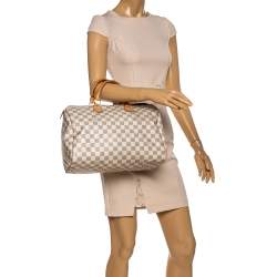 Pre Owned حقيبة لوي فيتون "سبيدي 35" كانفاس دامييه أزرق سماوي