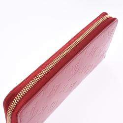 Pre Owned Louis Vuitton Red Monogram Vernis Zippy Wallet