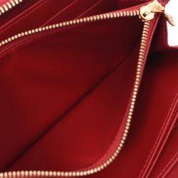 Pre Owned Louis Vuitton Red Monogram Vernis Zippy Wallet