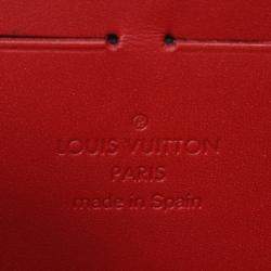 Pre Owned Louis Vuitton Red Monogram Vernis Zippy Wallet