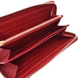 Pre Owned Louis Vuitton Red Monogram Vernis Zippy Wallet