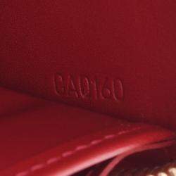Pre Owned Louis Vuitton Red Monogram Vernis Zippy Wallet
