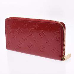 Pre Owned Louis Vuitton Red Monogram Vernis Zippy Wallet
