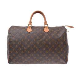 Pre Owned Louis Vuitton Brown Monogram Canvas Speedy 40 Bag