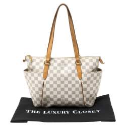 مملوكة مسبقًا حقيبة لوي فيتون توتالي جلد وكانفاس آزور دامييه صغيرة