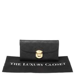 مملوكة مسبقًا Louis Vuitton Black Monogram Mahina Leather Amelia Wallet