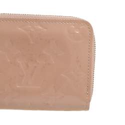 Pre Owned Louis Vuitton Rose Florentine Monogram Vernis Zippy Coin Purse