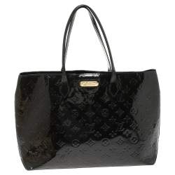 Pre Owned Louis Vuitton Vert Bronze Monogram Vernis Wilshire MM Bag