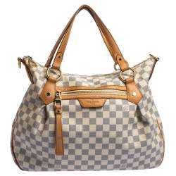 Louis Vuitton Handbag Evora Mm Damier Azur White Canvas Hand Shoulder Bag  A763