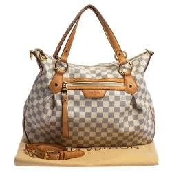 مملوكة مسبقًا حقيبة لوي فيتون إيفورا كانفاس أزور دامييه متوسطة