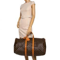 LOUIS VUITTON Keepall 55 bag in brown monogram canvas - VALOIS VINTAGE PARIS