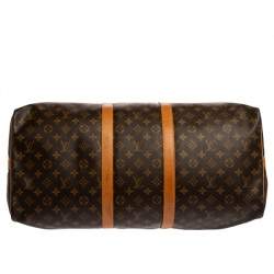 Pre Owned Louis Vuitton Monogram Canvas Keepall Bandouliere 55 Bag