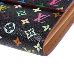 Pre Owned محفظة لوي فيتون سارا كانفاس مونوغرامي متعدد الألوان أسود