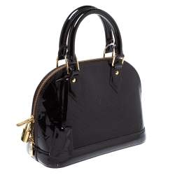 Pre Owned حقيبة لوي فيتون "ألما بي بي" جلد لامع مونوغرامي عنابي