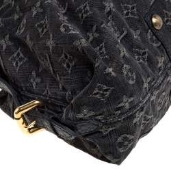Pre Owned Louis Vuitton Black Monogram Denim Neo Cabby MM Bag