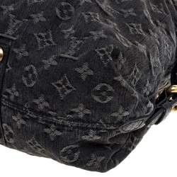 Pre Owned Louis Vuitton Black Monogram Denim Neo Cabby MM Bag