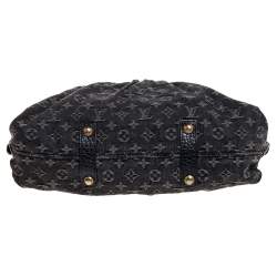 Pre Owned Louis Vuitton Black Monogram Denim Neo Cabby MM Bag