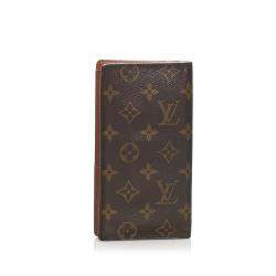Pre Owned Louis Vuitton Brown Monogram Canvas Porte Tresor Wallet 