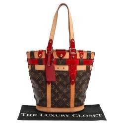 Pre Owned Louis Vuitton Red Monogram Canvas and Leather Limited Edition Rubis Neo Bucket Bag
